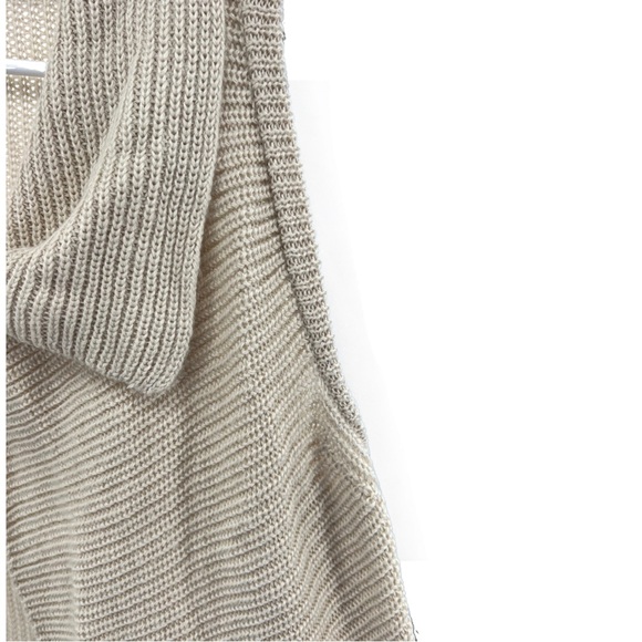 Chico’s wool blend single button large collar sleeveless cardigan sweater vest M - Picture 3 of 7